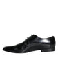 Dolce & Gabbana Black Leather Derby Formal Dress Men Shoes