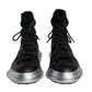 Dolce & Gabbana Black Nylon Galileo High Top Sneakers Shoes