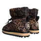 Dolce & Gabbana Brown Leopard Ankle Boots Padded Shoes