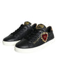 Dolce & Gabbana Black Portofino Sacred Heart Sneakers Shoes