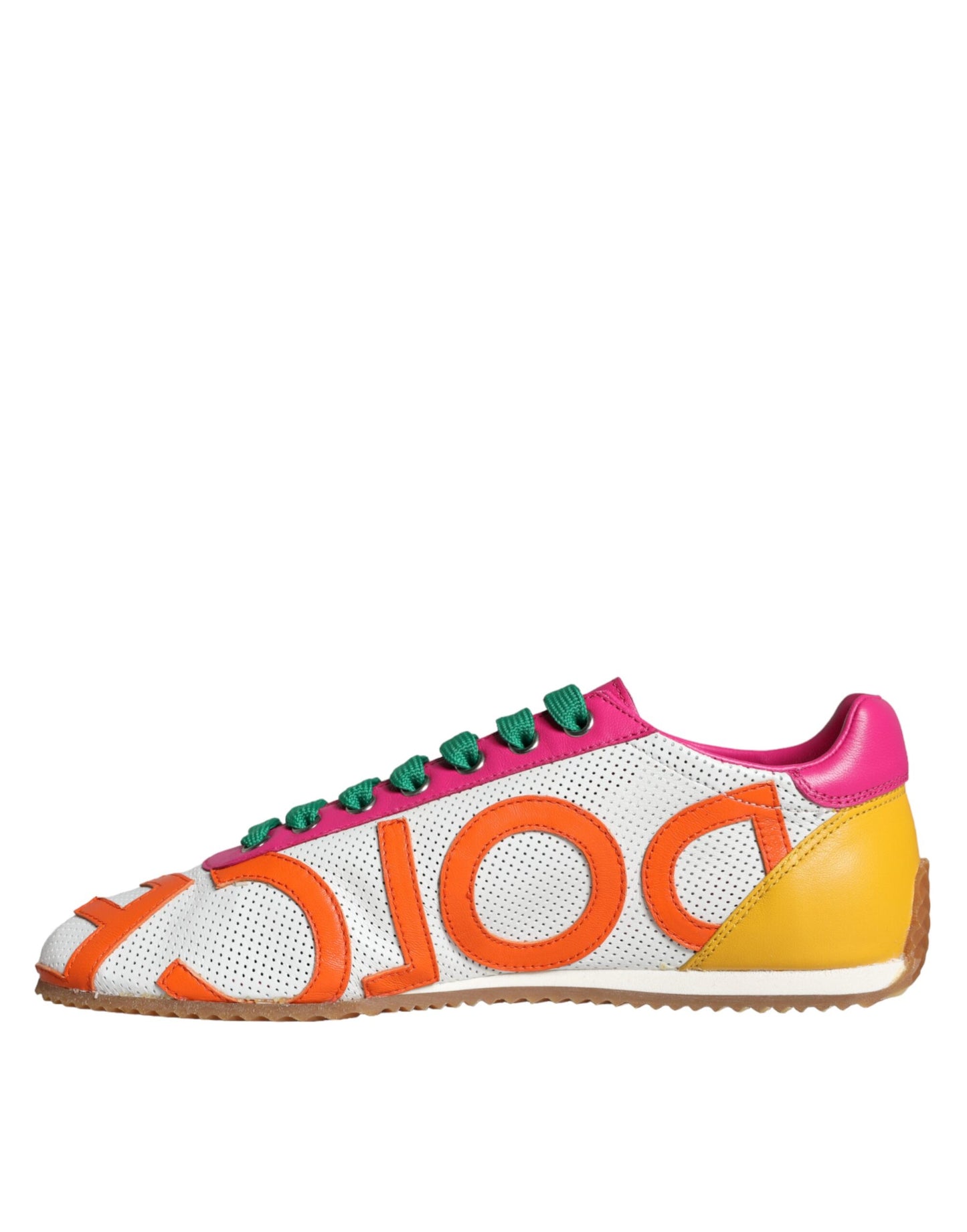 Dolce & Gabbana Multicolor Leather Logo Casual Sneakers Shoes