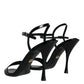 Dolce & Gabbana Black KEIRA Leather Heels Sandals Shoes