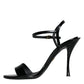 Dolce & Gabbana Black KEIRA Leather Heels Sandals Shoes