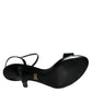 Dolce & Gabbana Black KEIRA Leather Heels Sandals Shoes