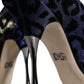 Dolce & Gabbana Dark Blue Leopard Lurex Heels Pumps Shoes