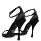 Dolce & Gabbana Black KEIRA Heels Ankle Strap Sandals Shoes