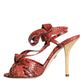 Dolce & Gabbana Coral Exotic Leather Heels Sandals Shoes