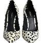 Dolce & Gabbana Black White Polka Dot Leather Pumps Shoes