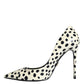 Dolce & Gabbana Black White Polka Dot Leather Pumps Shoes