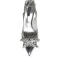 Dolce & Gabbana Silver Mesh Crystal Embellished Slingback Shoes