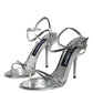 Dolce & Gabbana Silver KEIRA Leather AnkleStrap Sandals Shoes