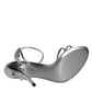 Dolce & Gabbana Silver KEIRA Leather AnkleStrap Sandals Shoes