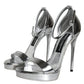 Dolce & Gabbana Silver KEIRA Heels Ankle Strap Sandals Shoes