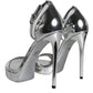 Dolce & Gabbana Silver KEIRA Heels Ankle Strap Sandals Shoes