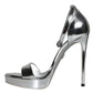 Dolce & Gabbana Silver KEIRA Heels Ankle Strap Sandals Shoes