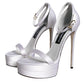 Dolce & Gabbana White Keira Satin Ankle Strap Sandals Shoes