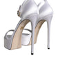 Dolce & Gabbana White Keira Satin Ankle Strap Sandals Shoes