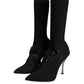 Dolce & Gabbana Black Stiletto Heels Mid Calf Boots Shoes