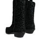 Dolce & Gabbana Black Gray Leopard Cowboy Boots Shoes