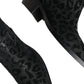 Dolce & Gabbana Black Gray Leopard Cowboy Boots Shoes