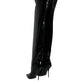 Dolce & Gabbana Black Patent Leather Knee High Boots Shoes