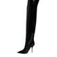 Dolce & Gabbana Black Patent Leather Knee High Boots Shoes