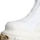 Dolce & Gabbana White Leather Rubber Logo Ankle Boots Shoes