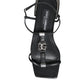 Dolce & Gabbana Black Leather Logo Ankle Strap Keira Sandals Shoes