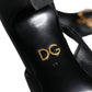 Dolce & Gabbana Black Devotion Leather Heels Slingback Shoes