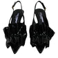 Dolce & Gabbana Black Patent Leather Heels Slingback Shoes