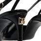 Dolce & Gabbana Black Patent Leather Heels Slingback Shoes