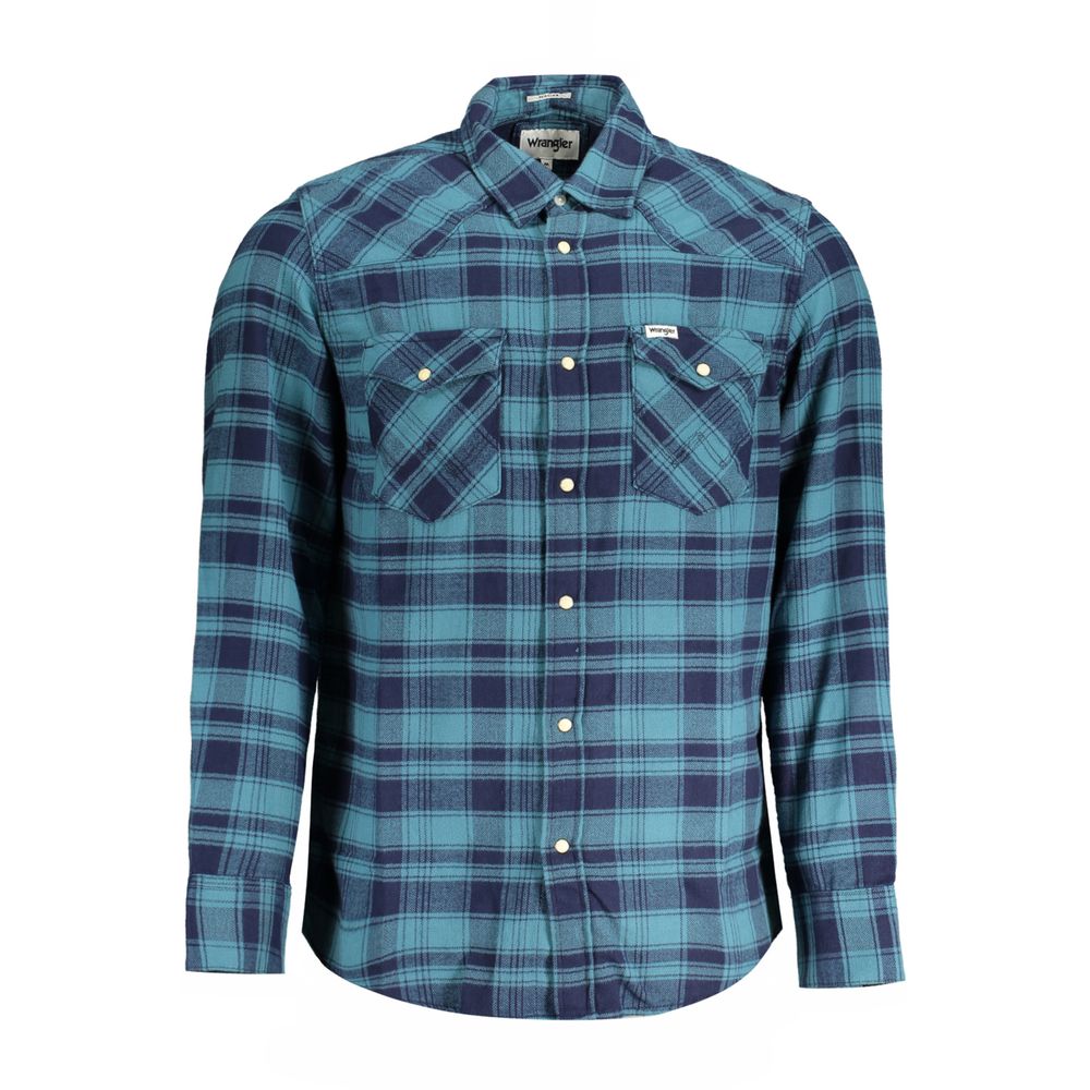 Wrangler Blue Cotton Shirt