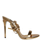 Dolce & Gabbana Gold Leather High Heels Sandals Shoes