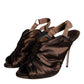 Dolce & Gabbana Brown Satin Slingback Heels Sandals Shoes