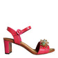 Dolce & Gabbana Fuchsia Leather Embellished Keira Sandals Shoes