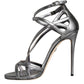 Dolce & Gabbana Silver Keira Leather Heels Sandals Shoes