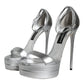 Dolce & Gabbana Silver KEIRA Heels Ankle Strap Sandals Shoes