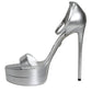 Dolce & Gabbana Silver KEIRA Heels Ankle Strap Sandals Shoes