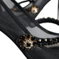 Dolce & Gabbana Black Mesh Mary Jane Crystal Heel Pumps Shoes