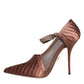 Dolce & Gabbana Brown Mesh Viscose Ankle Strap Pumps Shoes