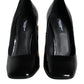 Dolce & Gabbana Black Gold Patent Leather Logo Heels Pumps Shoes