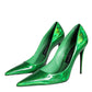 Dolce & Gabbana Green Patent Leather High Heels Pumps Shoes