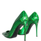 Dolce & Gabbana Green Patent Leather High Heels Pumps Shoes