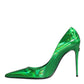 Dolce & Gabbana Green Patent Leather High Heels Pumps Shoes