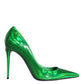 Dolce & Gabbana Green Patent Leather High Heels Pumps Shoes