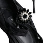 Dolce & Gabbana Black Mary Jane Pumps Lace Crystals Heels Shoes