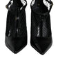 Dolce & Gabbana Black Mesh Patent Leather Heels Pumps Shoes