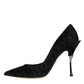 Dolce & Gabbana Black Leopard Lurex High Heels Pumps Shoes