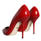 Dolce & Gabbana Red Patent Leather High Heels Pumps Shoes