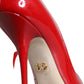 Dolce & Gabbana Red Patent Leather High Heels Pumps Shoes